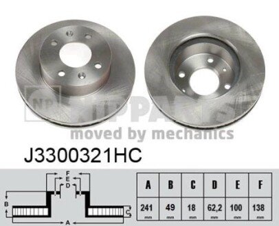 Вентильований гальмівний диск nipparts J3300321HC