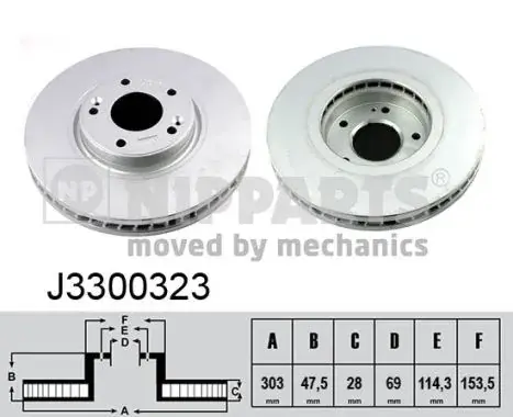 Вентильований гальмівний диск Nipparts J3300323 (фото 1)