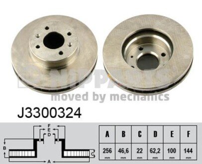 Вентилируемый тормозной диск nipparts J3300324