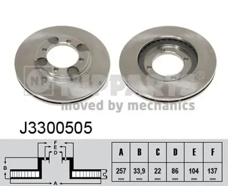 Вентилируемый тормозной диск nipparts J3300505
