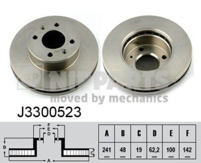 Вентильований гальмівний диск nipparts J3300523