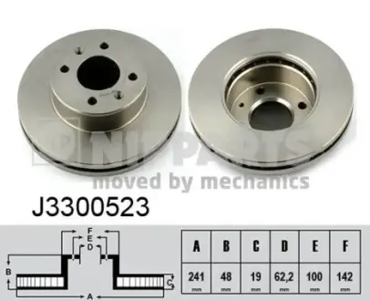 Вентильований гальмівний диск Nipparts J3300523