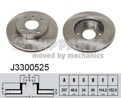 Вентилируемый тормозной диск nipparts J3300525