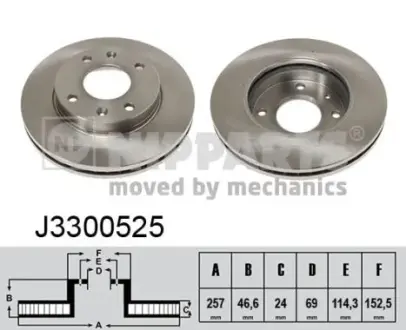 Вентильований гальмівний диск Nipparts J3300525