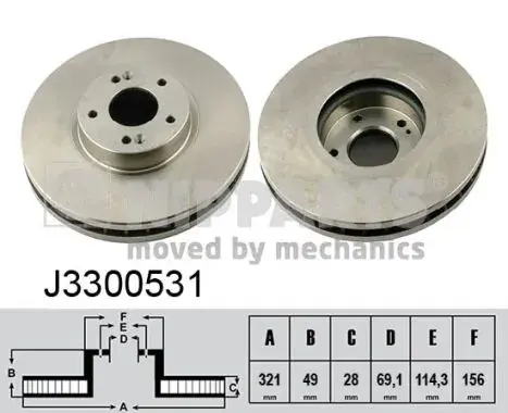 Вентилируемый тормозной диск nipparts J3300531
