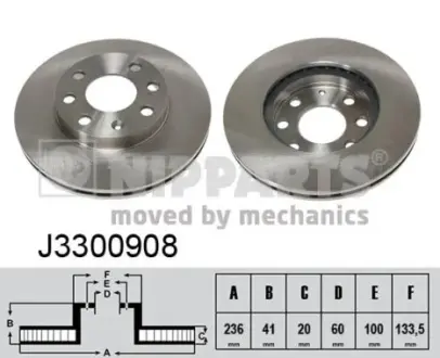 Вентильований гальмівний диск Nipparts J3300908