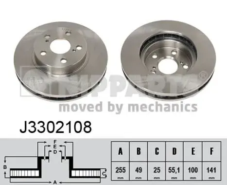 Вентилируемый тормозной диск nipparts J3302108