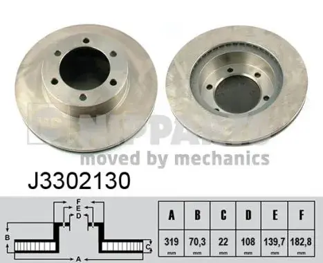 Вентилируемый тормозной диск nipparts J3302130