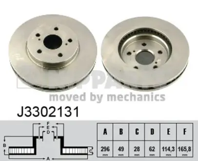Вентилируемый тормозной диск nipparts J3302131