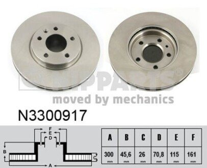 Вентильований гальмівний диск nipparts N3300917