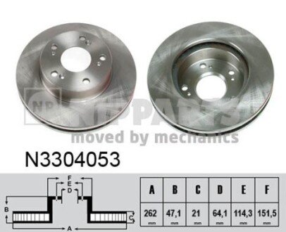 Вентильований гальмівний диск nipparts N3304053