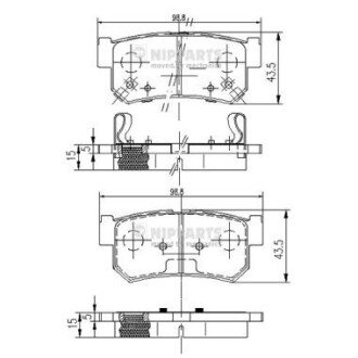 Задние тормозные колодки nipparts J3610401 на Ниссан Micra к10