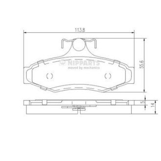 Задние тормозные колодки nipparts J3610901