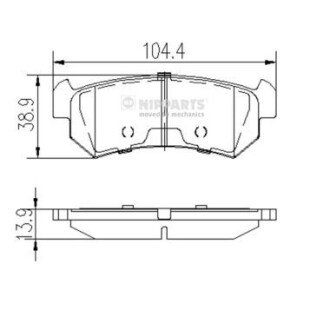 Задние тормозные колодки nipparts J3610903 на Chevrolet Lacetti