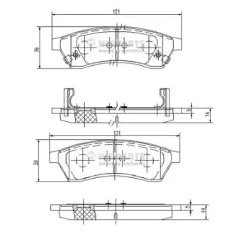Задні тормозні (гальмівні) колодки Nipparts J3610904