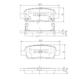 Задні тормозні (гальмівні) колодки nipparts J3611044