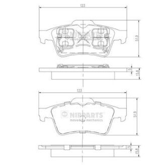 Задні тормозні (гальмівні) колодки nipparts J3611045 на Ниссан Примера р12