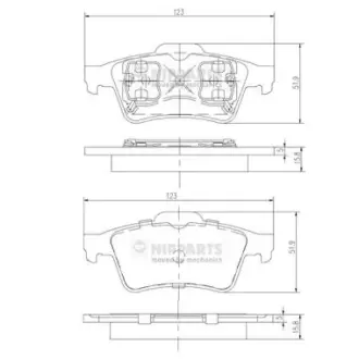 Задние тормозные колодки nipparts J3611045 Ниссан Primera