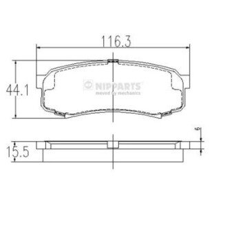 Задние тормозные колодки nipparts J3612010 на Тойота Ленд крузер 80