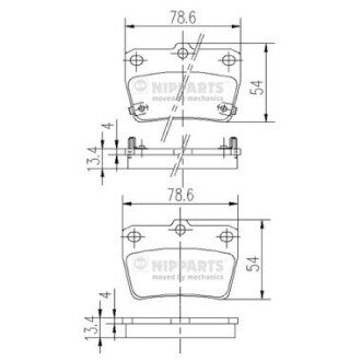 Задние тормозные колодки nipparts J3612020