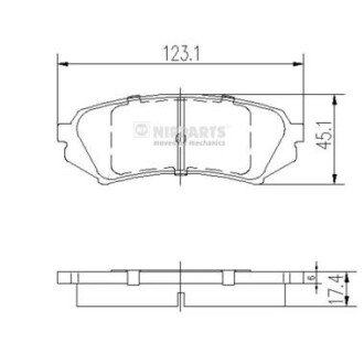 Задні тормозні (гальмівні) колодки nipparts J3612022 на Лексус Lx470