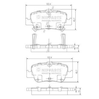 Задние тормозные колодки nipparts J3612033 на Тойота Королла е150