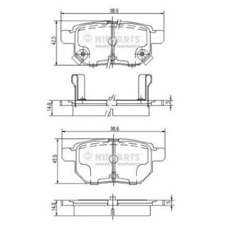 Задние тормозные колодки nipparts J3612034 на Тойота Королла е150