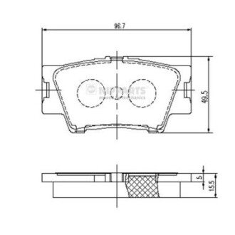 Задні тормозні (гальмівні) колодки nipparts J3612035 на Лексус Es 350