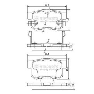 Задние тормозные колодки nipparts J3614008 на Хонда Срв рд1