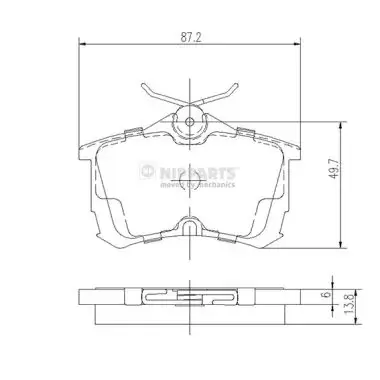 Задние тормозные колодки nipparts J3614015