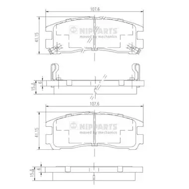 Задние тормозные колодки nipparts J3615003