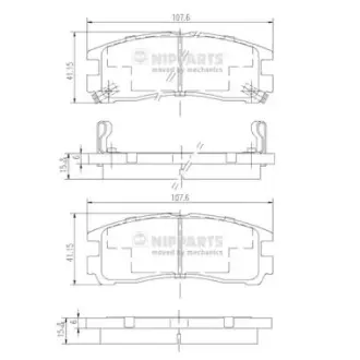 Задние тормозные колодки nipparts J3615003