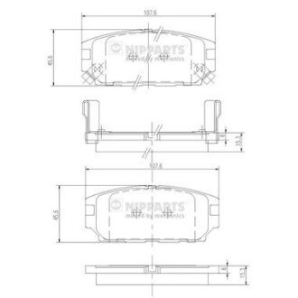 Задние тормозные колодки nipparts J3615007 на Митсубиси Лансер