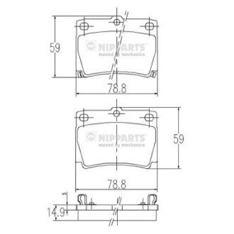 Задние тормозные колодки nipparts J3615011 на Митсубиси Паджеро 2