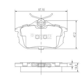 Задние тормозные колодки nipparts J3615012