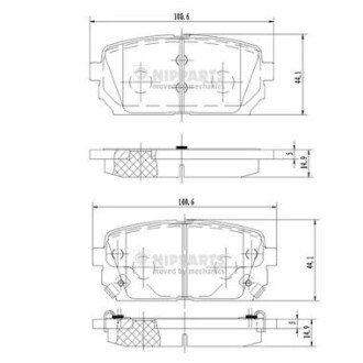 Задні тормозні (гальмівні) колодки nipparts N3610309