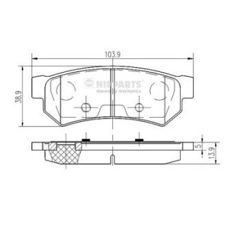 Задні тормозні (гальмівні) колодки nipparts N3610907