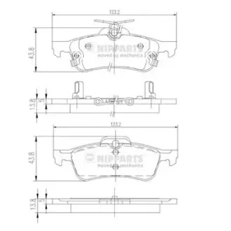 Задние тормозные колодки nipparts N3612036