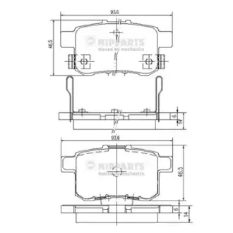Задні тормозні (гальмівні) колодки Nipparts N3614020