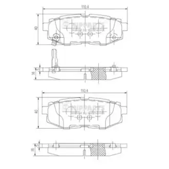 Задні тормозні (гальмівні) колодки Nipparts N3617006