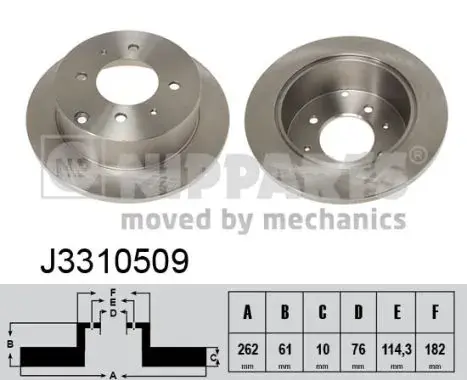 Задний тормозной диск nipparts J3310509