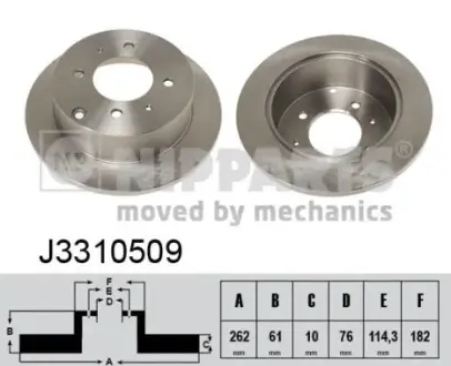 Задний тормозной диск nipparts J3310509