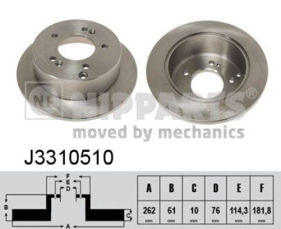 Задний тормозной диск nipparts J3310510