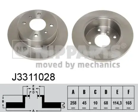 Задний тормозной диск nipparts J3311028