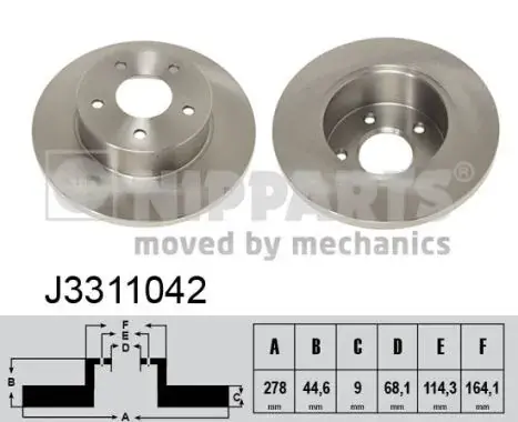 Задній гальмівний (тормозний) диск Nipparts J3311042 (фото 1)