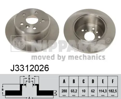 Задний тормозной диск nipparts J3312026