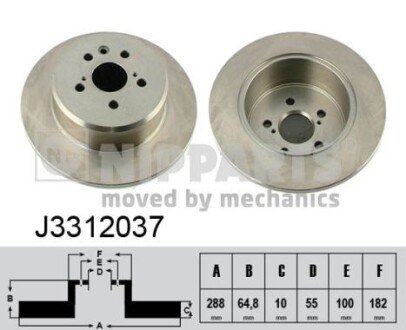 Задний тормозной диск nipparts J3312037