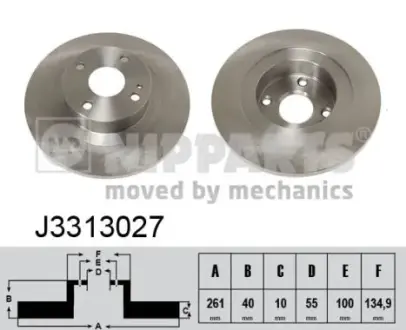 Задний тормозной диск nipparts J3313027