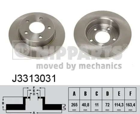 Задний тормозной диск nipparts J3313031