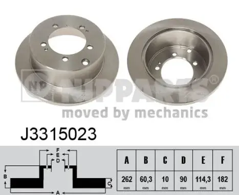 Задній гальмівний (тормозний) диск Nipparts J3315023 (фото 1)